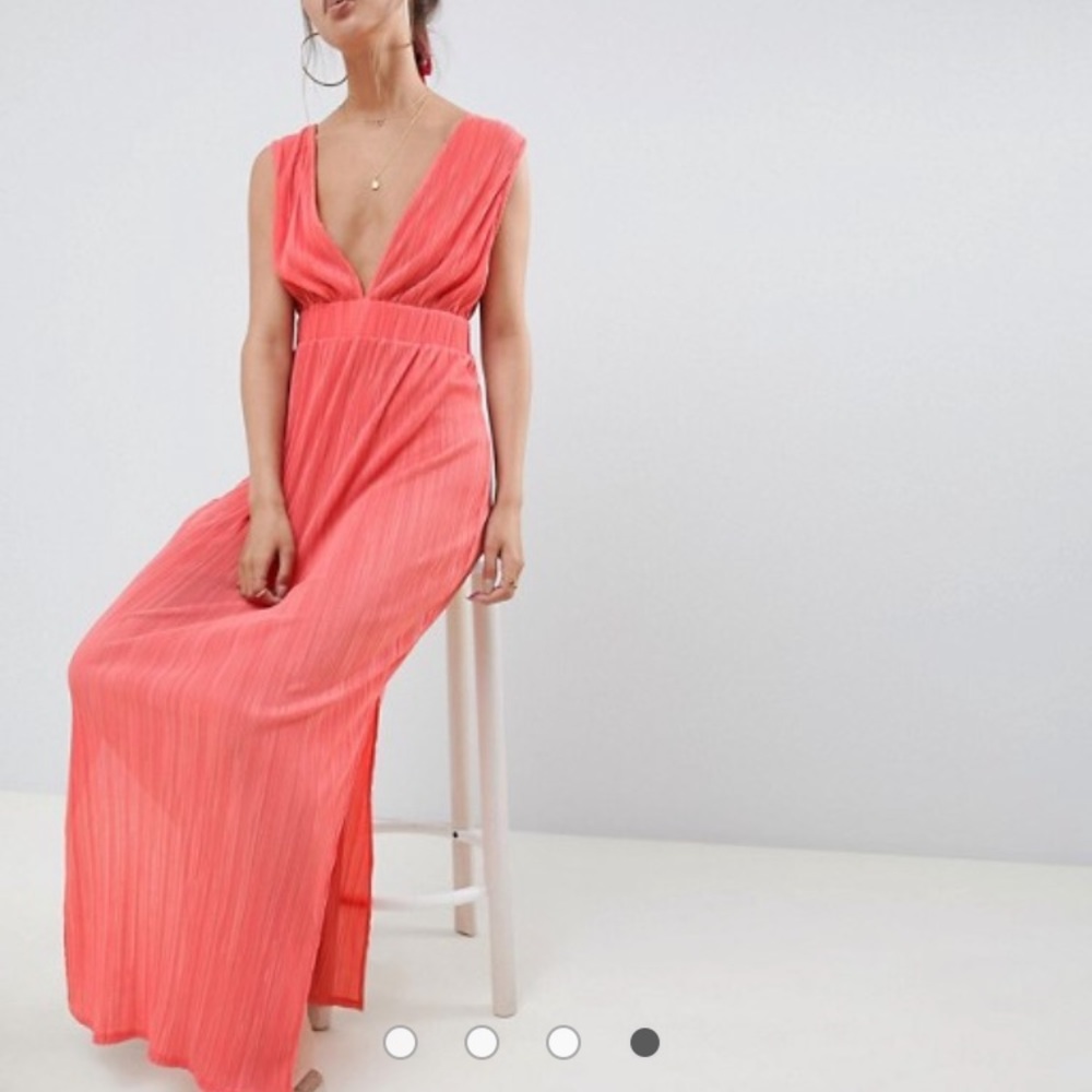 ASOS deep plunge maxi dress